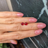 1.69 Ct.Tw.Total Carat Weight Ruby Pair from Mozambique Life Style