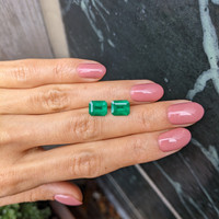 4.12 Ct.Tw.Total Carat Weight Emerald Pair from Colombia Life Style