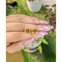 7.36 Ct.Tw.Total Carat Weight Yellow Citrine Pair from Brazil Life Style