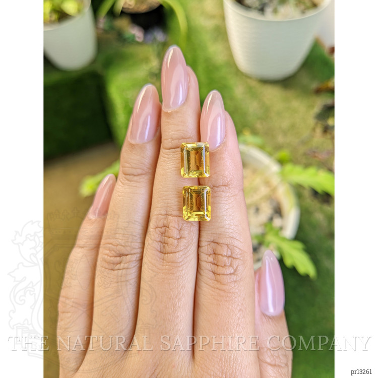7.36 Ct.Tw. Yellow Citrine Pair from Brazil