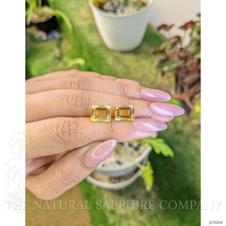 6.61 Ct.Tw. Yellow Citrine Pair from Brazil