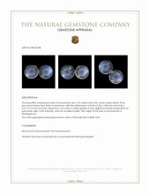 4.00&nbsp;Ct.Tw.Total Carat Weight Cabochon Moonstone Pair from Madagascar Appraisal