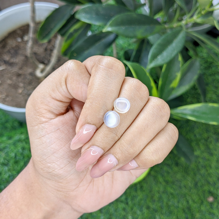 3.09 Ct.Tw. Cabochon Moonstone Pair from Madagascar