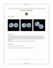 5.42 Ct.Tw.Total Carat Weight Blue Flash Cabochon Moonstone Pair from Madagascar Appraisal