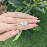 5.42 Ct.Tw.Total Carat Weight Cabochon Moonstone Pair from Madagascar Life Style