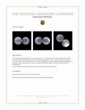 3.30 Ct.Tw.Total Carat Weight Blue Flash Cabochon Moonstone Pair from Madagascar Appraisal