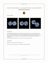 3.82 Ct.Tw.Total Carat Weight Blue Flash Cabochon Moonstone Pair from Madagascar Appraisal