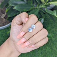 3.82 Ct.Tw.Total Carat Weight Cabochon Moonstone Pair from Madagascar Life Style