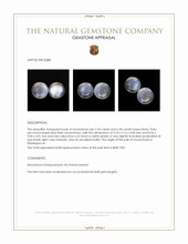 4.74 Ct.Tw.Total Carat Weight Blue Flash Cabochon Moonstone Pair from Madagascar Appraisal