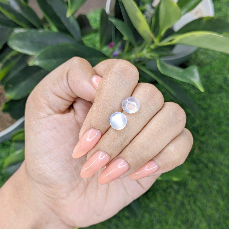 4.09 Ct.Tw. Cabochon Moonstone Pair from Madagascar