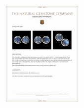 4.27 Ct.Tw.Total Carat Weight Cabochon Moonstone Pair from Madagascar Appraisal