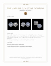 5.06 Ct.Tw.Total Carat Weight Blue Flash Cabochon Moonstone Pair from Madagascar Appraisal