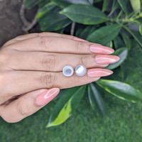 5.06&nbsp;Ct.Tw.Total Carat Weight Cabochon Moonstone Pair from Madagascar Life Style