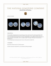 5.34 Ct.Tw.Total Carat Weight Blue Flash Cabochon Moonstone Pair from Madagascar Appraisal