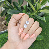 5.34 Ct.Tw.Total Carat Weight Cabochon Moonstone Pair from Madagascar Life Style