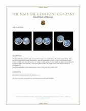 5.54 Ct.Tw.Total Carat Weight Blue Flash Cabochon Moonstone Pair from Madagascar Appraisal