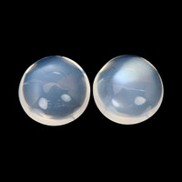 5.54 Ct.Tw.Total Carat Weight Blue Flash Cabochon Moonstone Pair from Madagascar Video