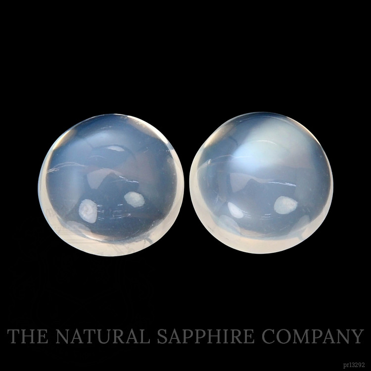 5.54 Ct.Tw. Blue Flash Cabochon Moonstone Pair from Madagascar