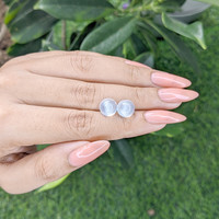 5.54&nbsp;Ct.Tw.Total Carat Weight Blue Flash Cabochon Moonstone Pair from Madagascar Life Style