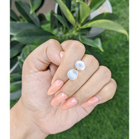 5.54&nbsp;Ct.Tw.Total Carat Weight Blue Flash Cabochon Moonstone Pair from Madagascar Life Style