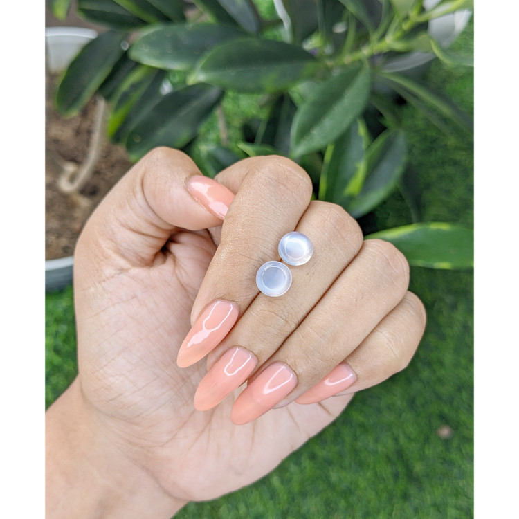 3.66 Ct.Tw. Cabochon Moonstone Pair from Madagascar