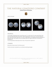 4.35 Ct.Tw.Total Carat Weight Blue Flash Cabochon Moonstone Pair from Madagascar Appraisal