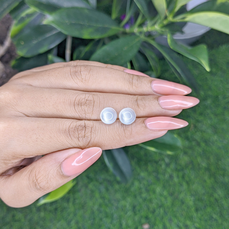 4.35 Ct.Tw. Cabochon Moonstone Pair from Madagascar