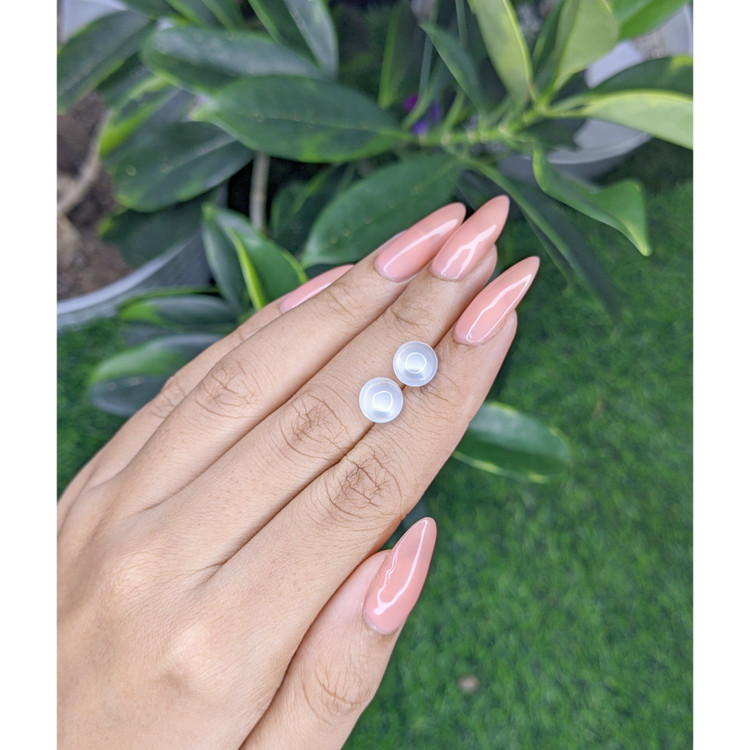 4.35 Ct.Tw. Cabochon Moonstone Pair from Madagascar