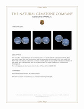 3.52 Ct.Tw.Total Carat Weight Blue Flash Cabochon Moonstone Pair from Madagascar Appraisal