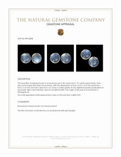 5.30 Ct.Tw.Total Carat Weight Blue Flash Cabochon Moonstone Pair from Madagascar Appraisal