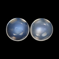 4.43 Ct.Tw.Total Carat Weight Blue Flash Cabochon Moonstone Pair from Madagascar Video