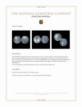 6.05 Ct.Tw.Total Carat Weight Blue Flash Cabochon Moonstone Pair from Madagascar Appraisal