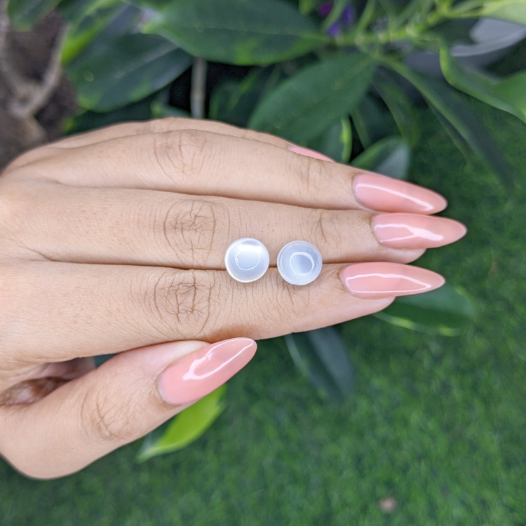 6.05 Ct.Tw. Cabochon Moonstone Pair from Madagascar