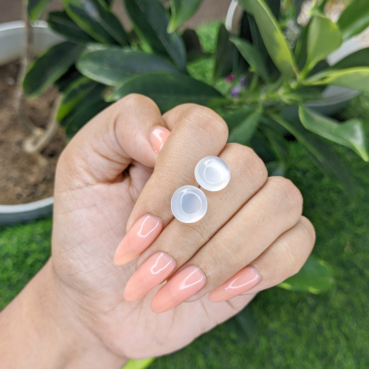 9.37 Ct.Tw. Cabochon Moonstone Pair from Madagascar