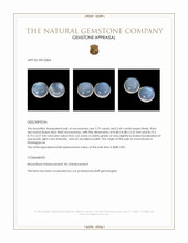 5.48 Ct.Tw.Total Carat Weight Blue Flash Cabochon Moonstone Pair from Madagascar Appraisal