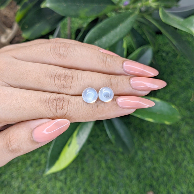 5.48 Ct.Tw. Cabochon Moonstone Pair from Madagascar