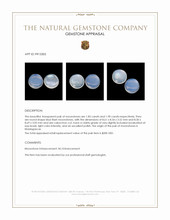 3.75 Ct.Tw.Total Carat Weight Blue Flash Cabochon Moonstone Pair from Madagascar Appraisal