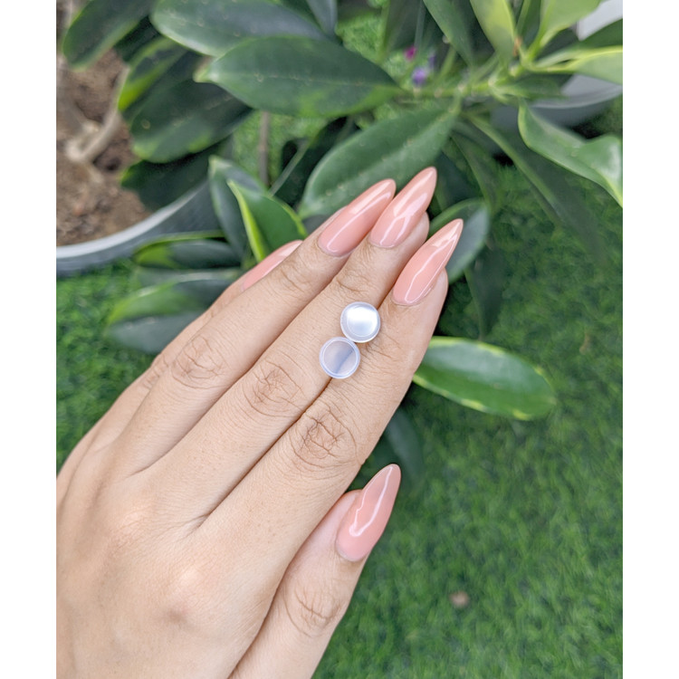 3.75 Ct.Tw. Cabochon Moonstone Pair from Madagascar