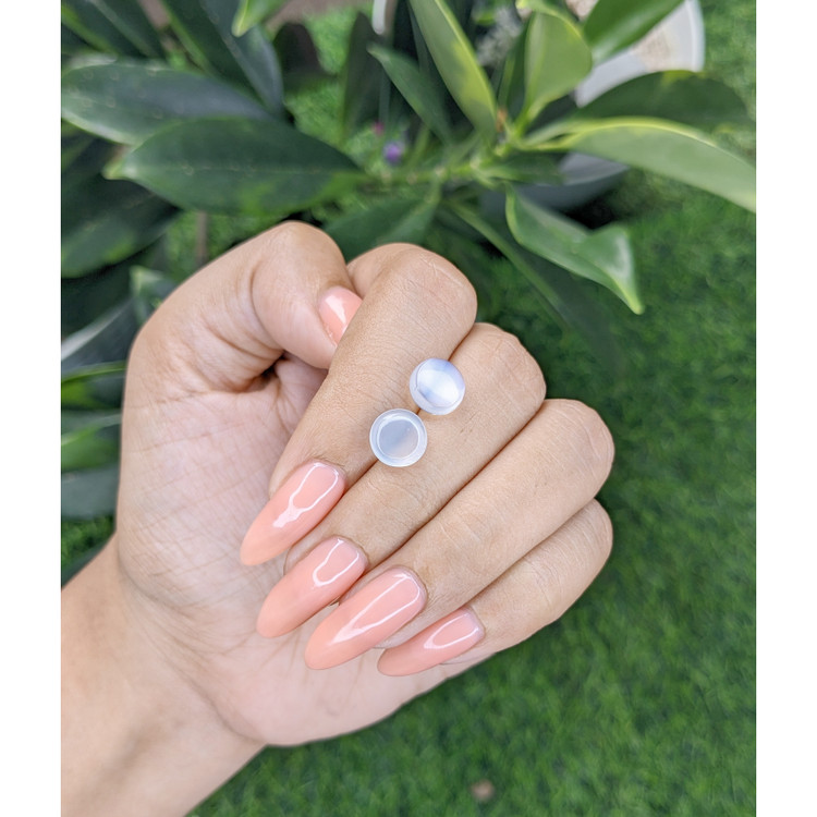 3.75 Ct.Tw. Cabochon Moonstone Pair from Madagascar