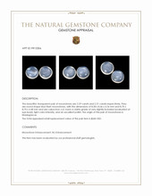 4.50 Ct.Tw.Total Carat Weight Blue Flash Cabochon Moonstone Pair from Madagascar Appraisal