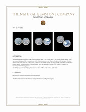 10.67&nbsp;Ct.Tw.Total Carat Weight White Cabochon Moonstone Pair from Madagascar Appraisal