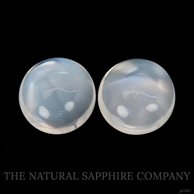 10.67 Ct.Tw. White Cabochon Moonstone Pair from Madagascar