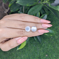 10.67&nbsp;Ct.Tw.Total Carat Weight White Cabochon Moonstone Pair from Madagascar Life Style