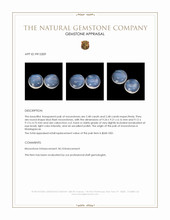 5.16 Ct.Tw.Total Carat Weight Blue Flash Cabochon Moonstone Pair from Madagascar Appraisal