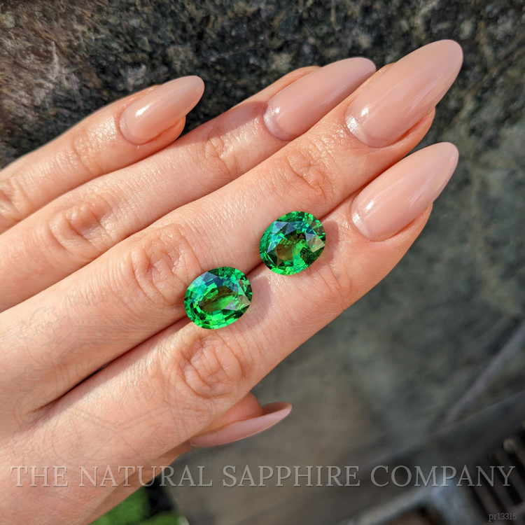 11.06 Ct.Tw. Tsavorite Garnet Pair from Madagascar