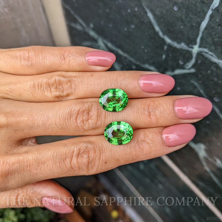 11.06 Ct.Tw. Tsavorite Garnet Pair from Madagascar