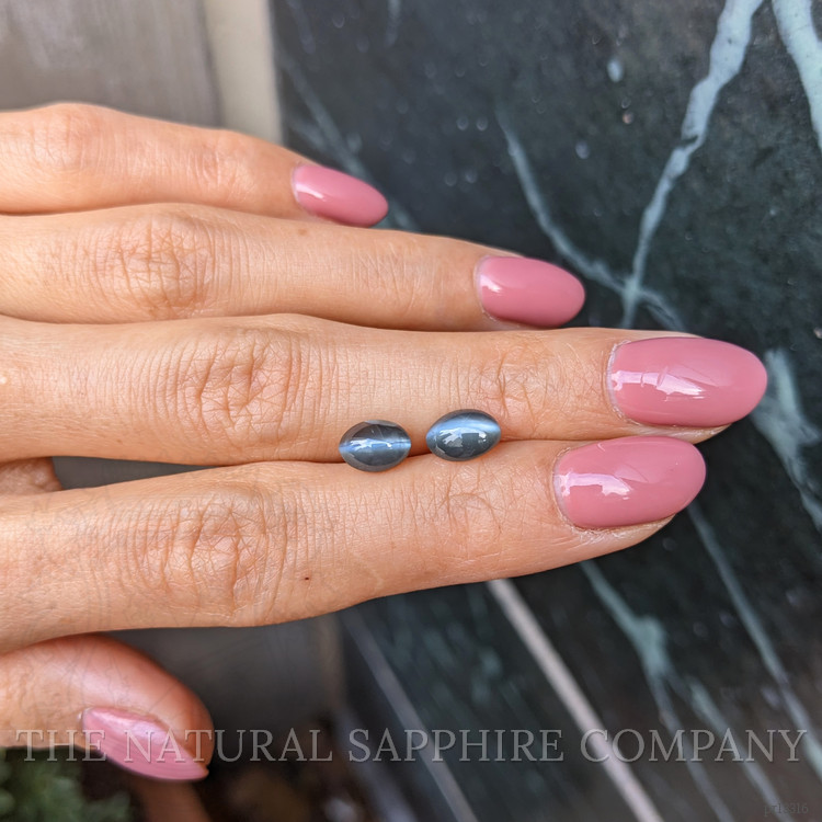 3.19 Ct.Tw. Cabochon Alexandrite Pair from Ceylon (Sri Lanka)