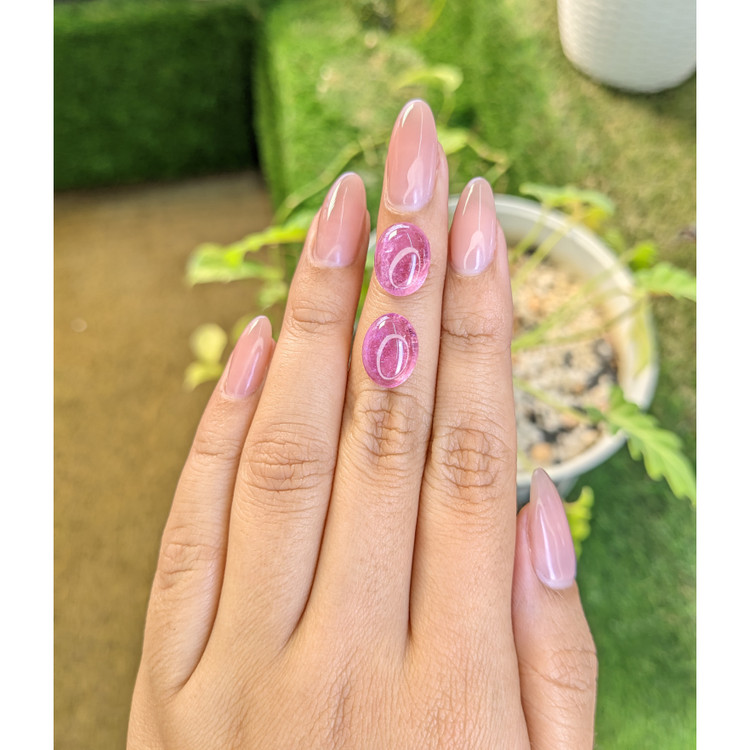 10.55 Ct.Tw. Cabochon Tourmaline Pair from Africa