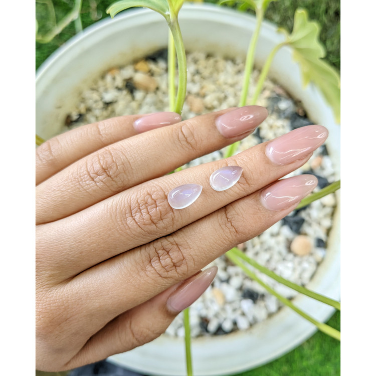 4.98 Ct.Tw. Cabochon Moonstone Pair from Tanzania