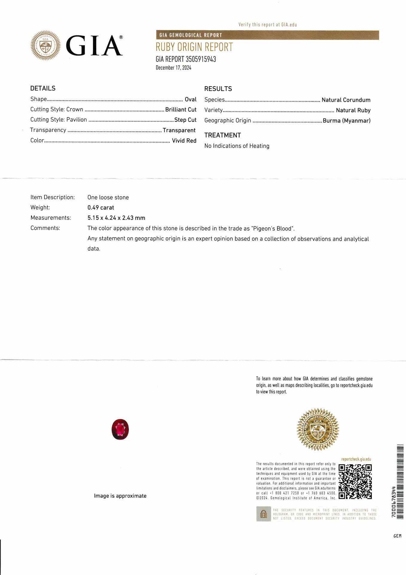 1.03 Ct.Tw. Ruby Pair from Burma (Myanmar)